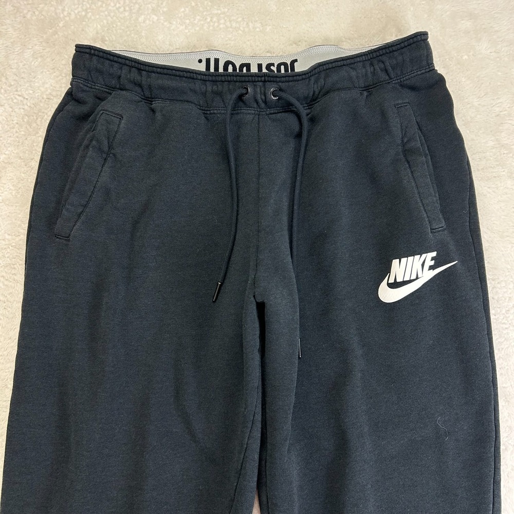 Nike Sportswear Essential Fleece Jogger Pants Mens L Black Drawstring Tapered - Picture 3 of 14